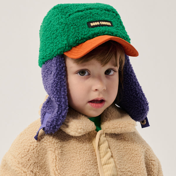 Bobo Choses Colour Block Sheepskin Baby Chapka (Multicolour)