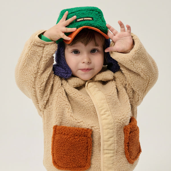 Bobo Choses Colour Block Sheepskin Baby Chapka (Multicolour)