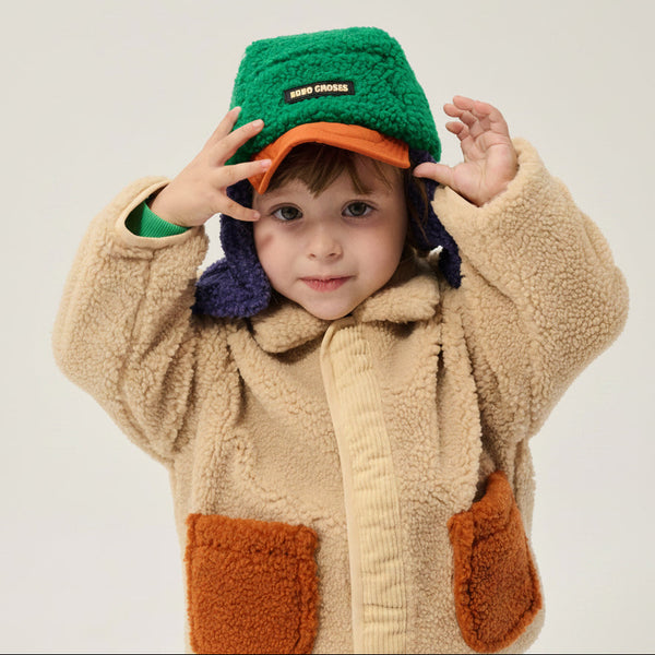 Bobo Choses Colour Block Sheepskin Baby Chapka (Multicolour)