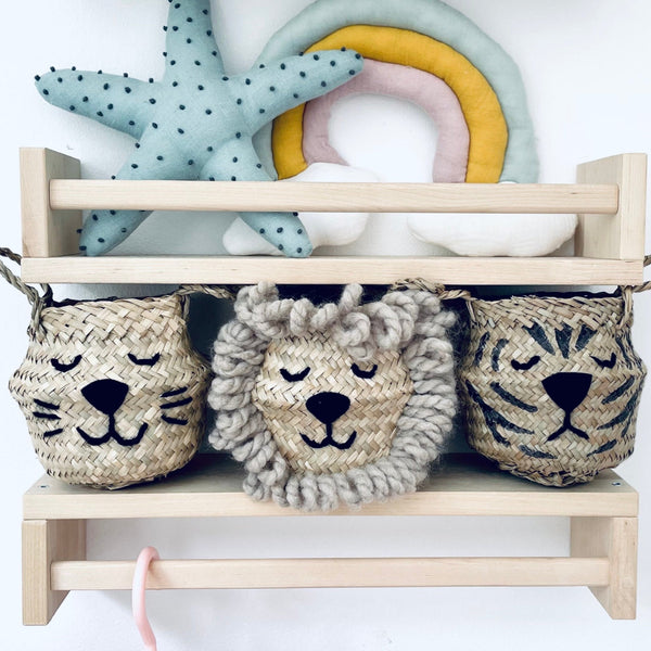 Natural Lion Handwoven Storage Basket (Mini)