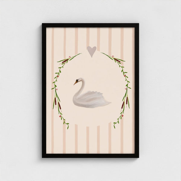 Swan Love Art Print