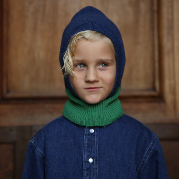 Eddy Merino Wool Balaclava (Blue/Grass)