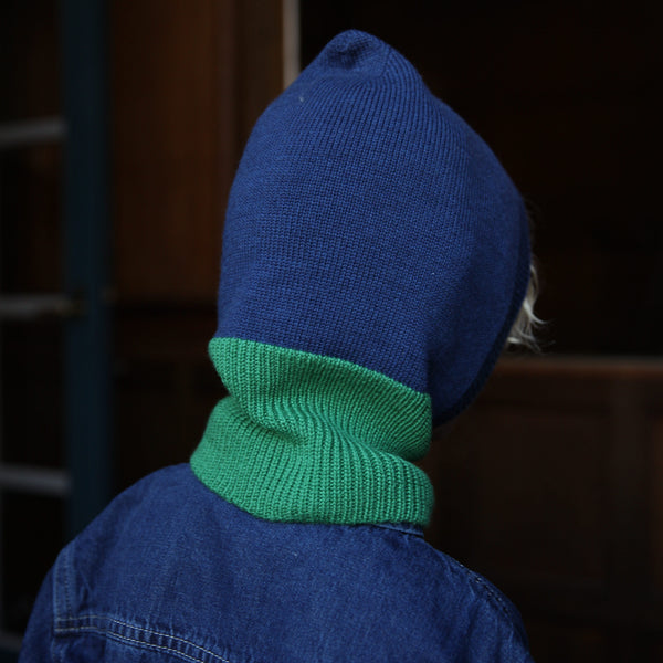 Eddy Merino Wool Balaclava (Blue/Grass)