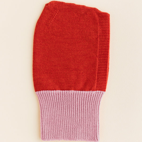 Eddy Merino Wool Balaclava (Cotton Candy/Red)