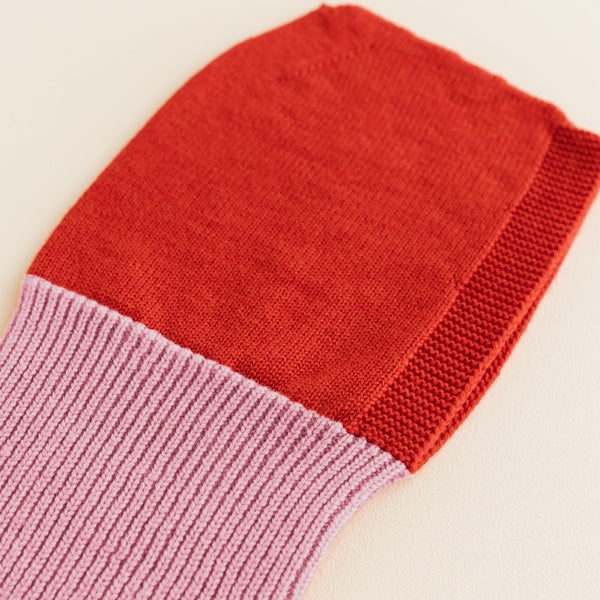 Eddy Merino Wool Balaclava (Cotton Candy/Red)