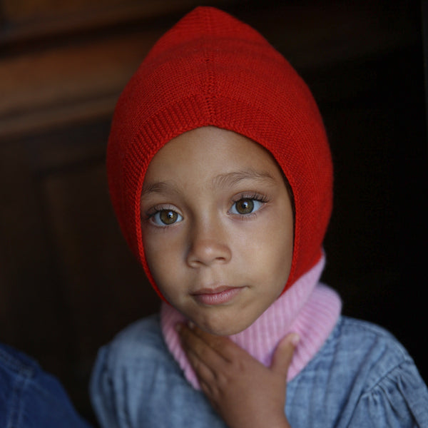 Eddy Merino Wool Balaclava (Cotton Candy/Red)