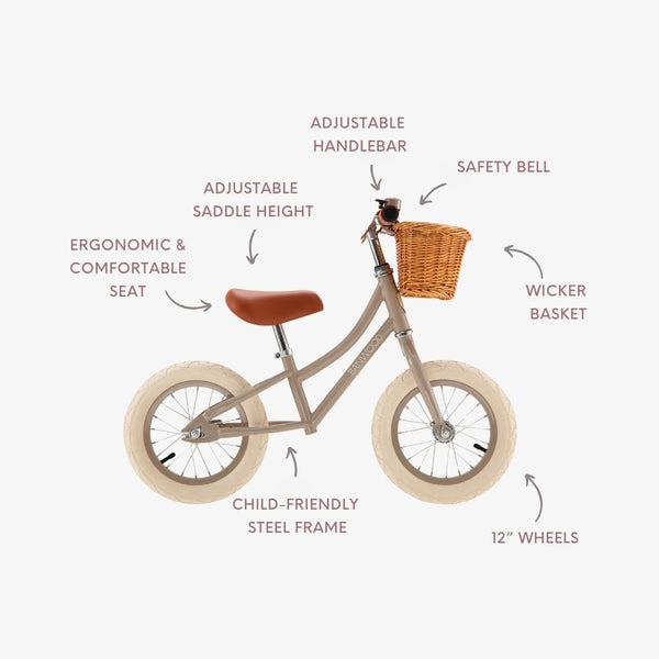 Banwood First GO! Balance Bike (Beige)