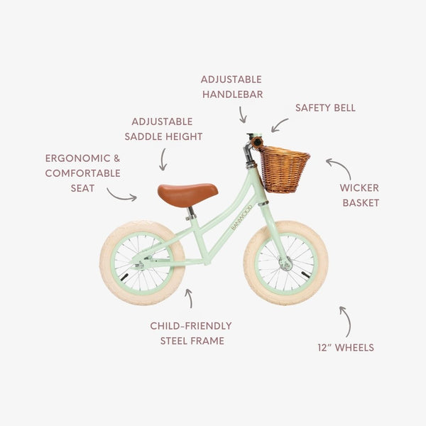 Banwood First GO! Balance Bike (Pale Mint)