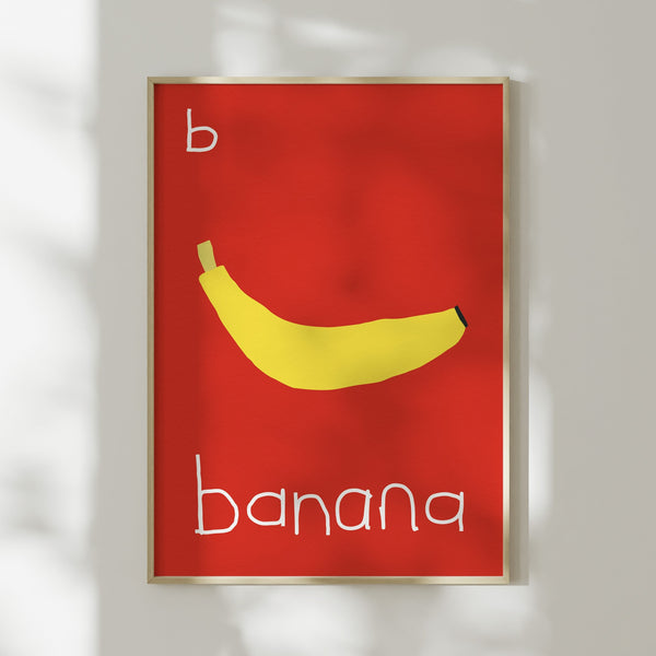 B for BANANA-Alphabet Art Print