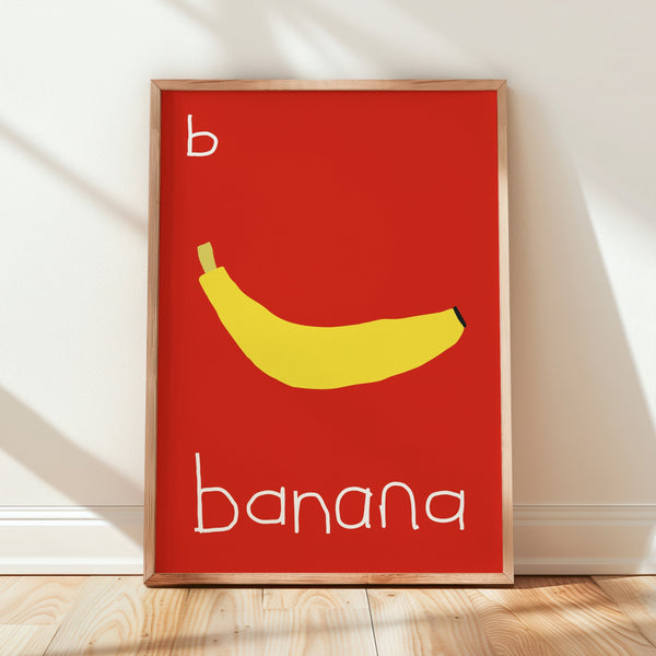 B for BANANA-Alphabet Art Print