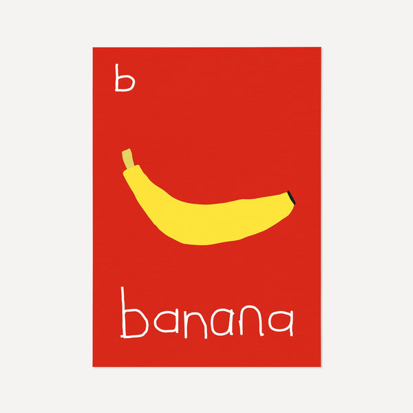 B for BANANA-Alphabet Art Print