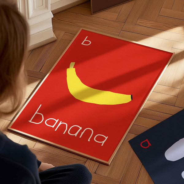 B for BANANA-Alphabet Art Print