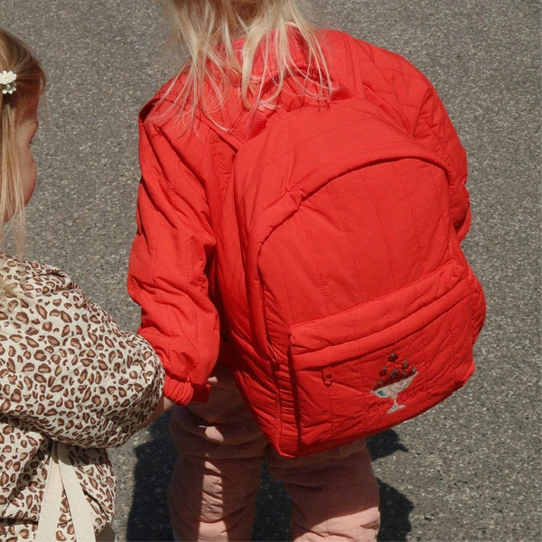 Juno Sequin Cherry Quilted Backpack (Fiery Red)