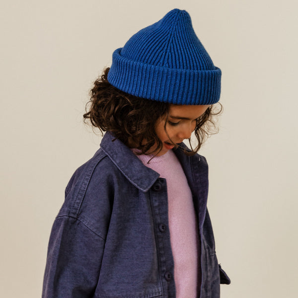 Fonzie Merino Wool Beanie (Cobalt)
