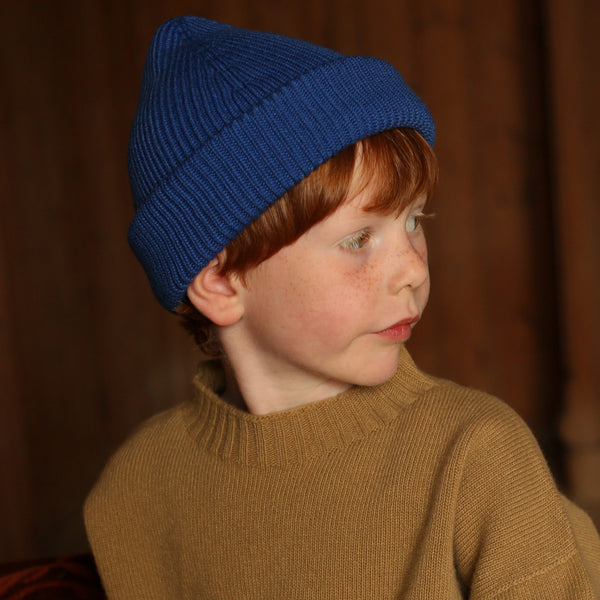 Fonzie Merino Wool Beanie (Cobalt)
