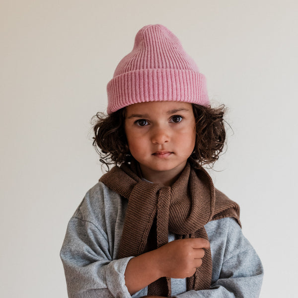 Fonzie Merino Wool Beanie (Cotton Candy)