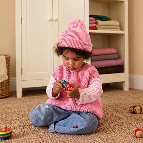 Fonzie Merino Wool Beanie (Cotton Candy)