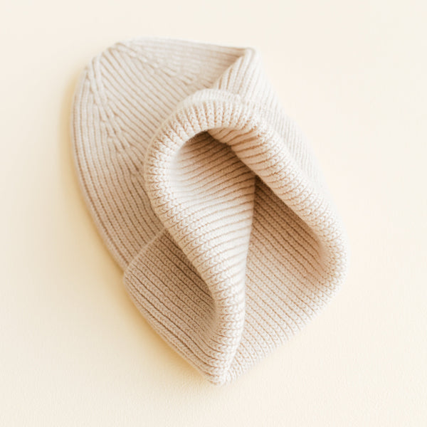 Fonzie Merino Wool Beanie (Cream)