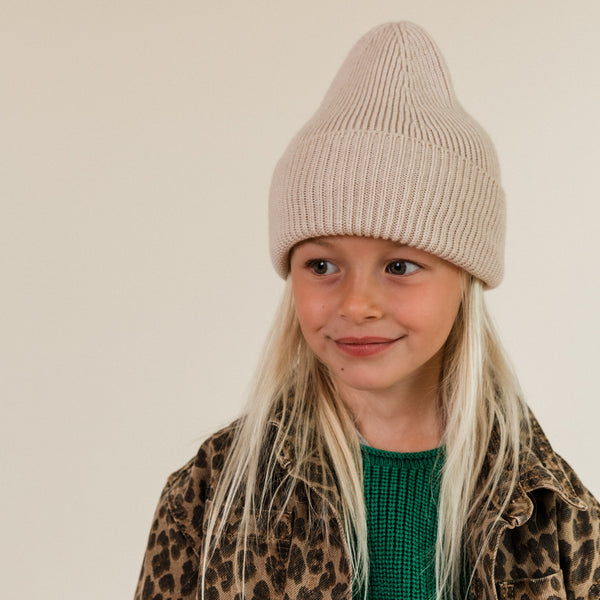 Fonzie Merino Wool Beanie (Cream)