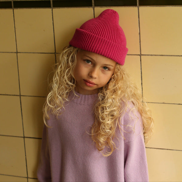 Fonzie Merino Wool Beanie (Fuscia)