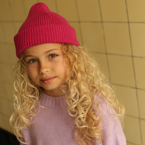 Fonzie Merino Wool Beanie (Fuscia)