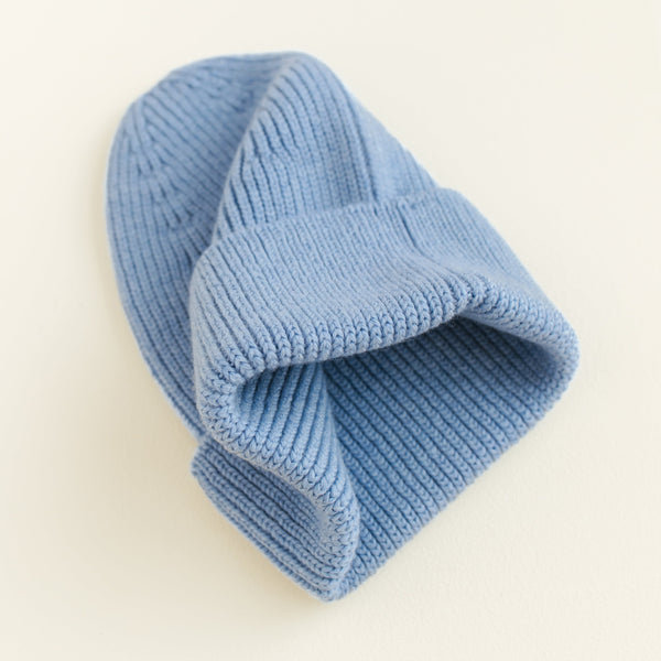 Fonzie Merino Wool Beanie (Light Blue)
