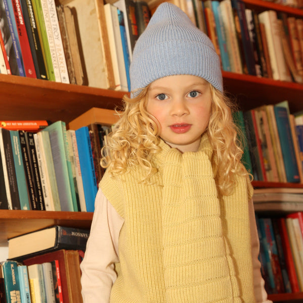 Fonzie Merino Wool Beanie (Light Blue)