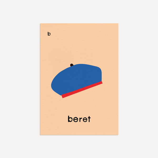 B for Beret- Alphabet Art Print