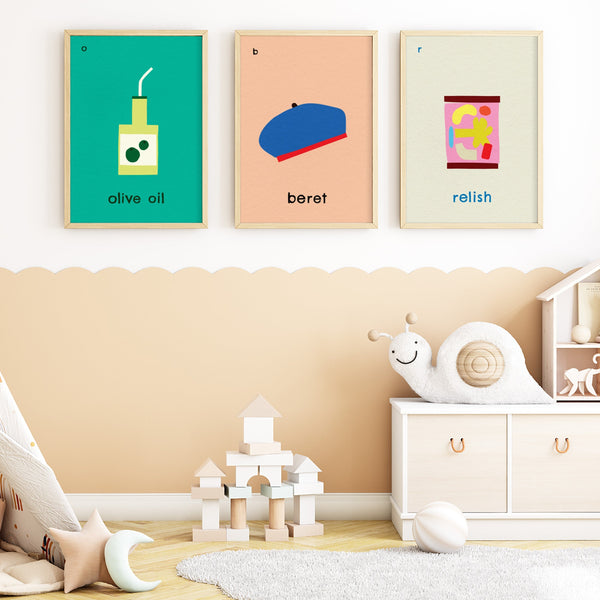 B for Beret- Alphabet Art Print