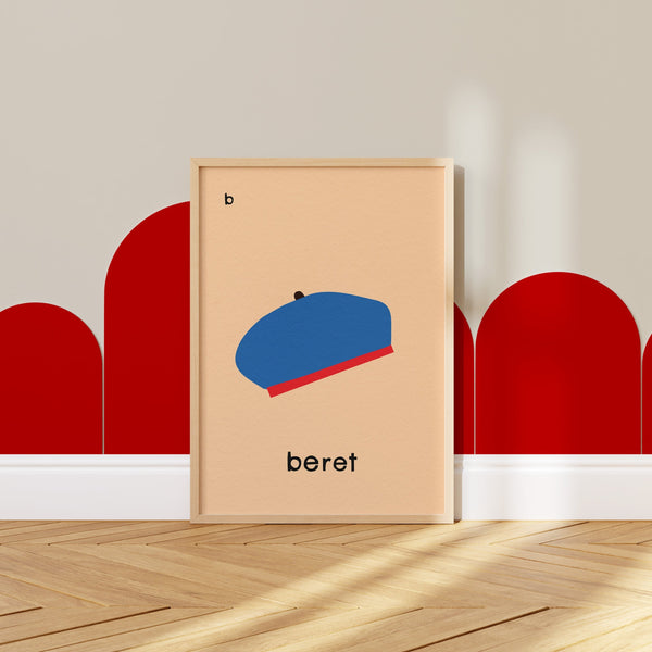 B for Beret- Alphabet Art Print