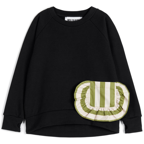 Bernadette Classic Sweatshirt with Pinstripe Ruffle Pocket