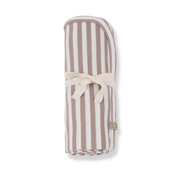 Betta Striped Jersey Baby Blanket (Taupe)