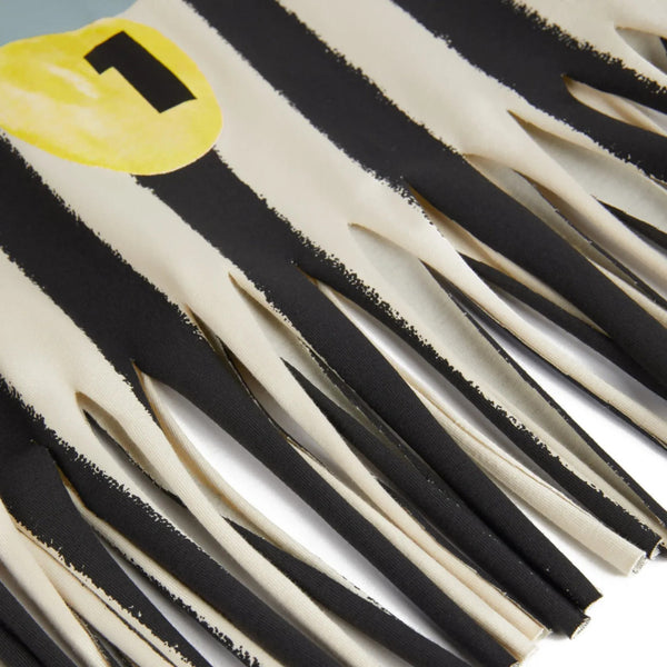 Black and White Stripe Fringe T-Shirt