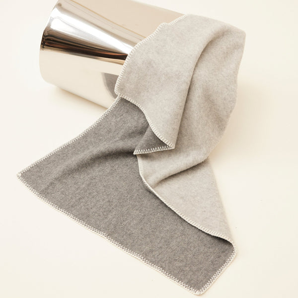 Two Tone Merino Wool Bini Blanket (Charcoal/Grey)