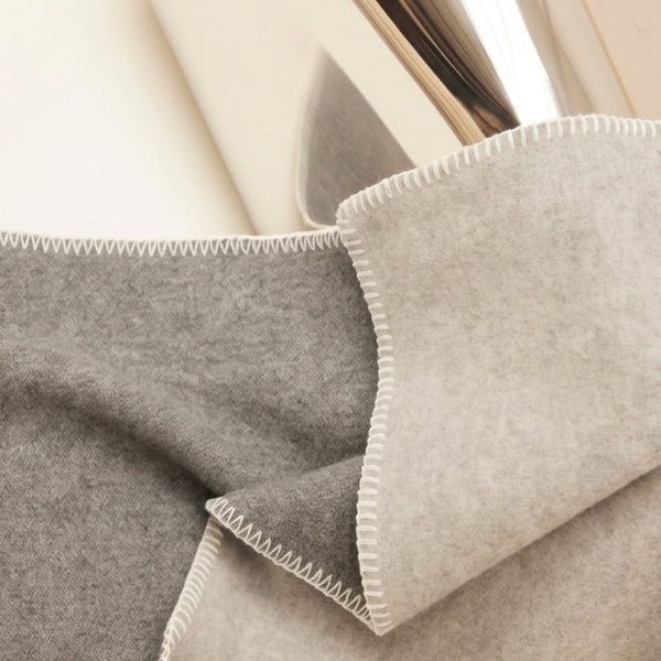 Two Tone Merino Wool Bini Blanket (Charcoal/Grey)