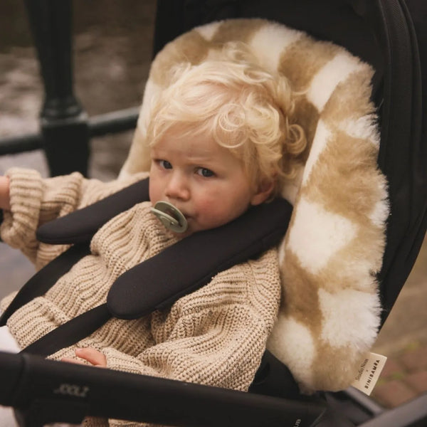 Studio Noos Checkerboard Sheepskin Snuggler (Toast)