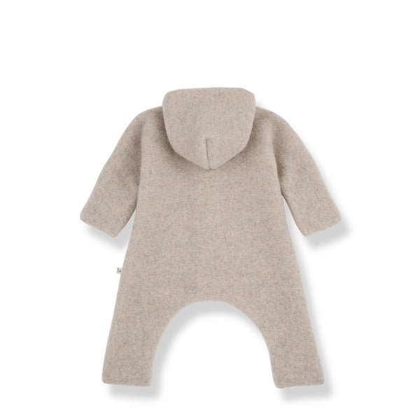 Bjorn Wool Blend Hooded Baby Pramsuit Onesie (Beige)