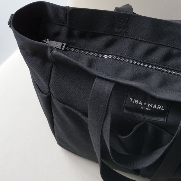 T+M Pocket Changing Bag Tote (Black)
