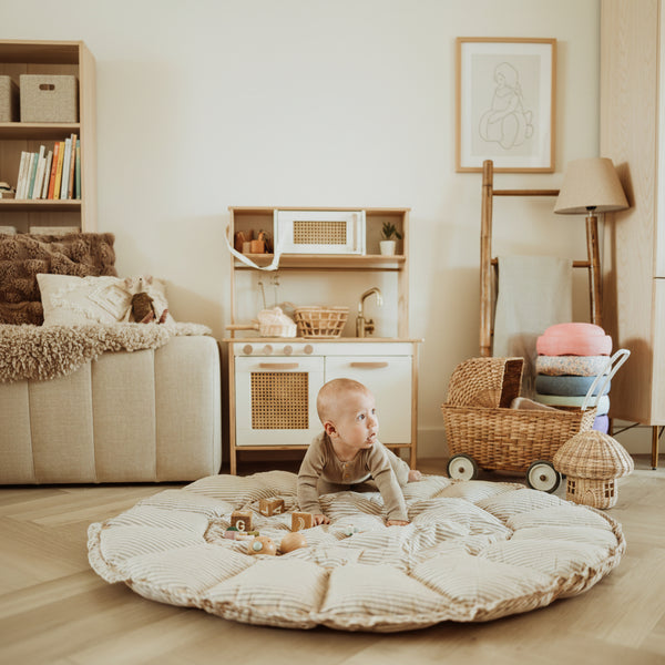 Coco Bloom Baby Nest and Playmat (Stripes Blue)-PRE ORDER END OF APRIL