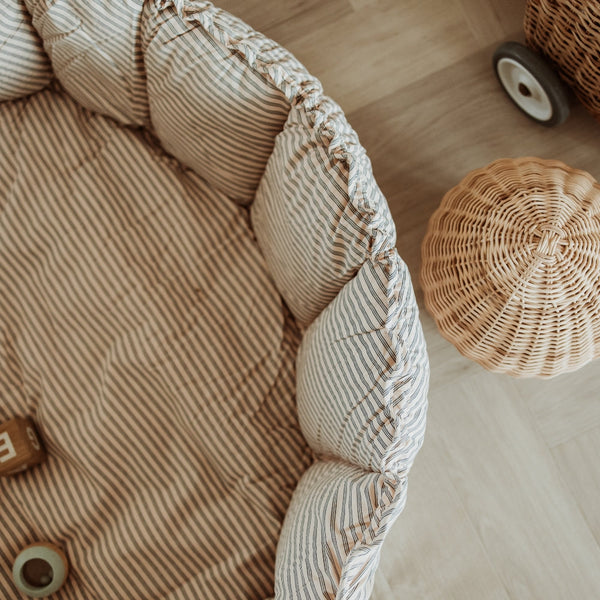 Coco Bloom Baby Nest and Playmat (Stripes Blue)-PRE ORDER END OF APRIL