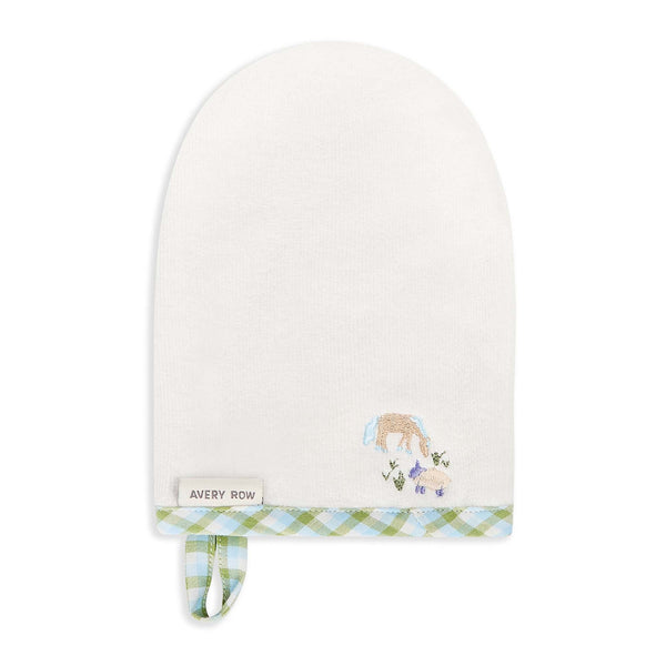 Little Farm Print Organic Cotton Bath Mitt