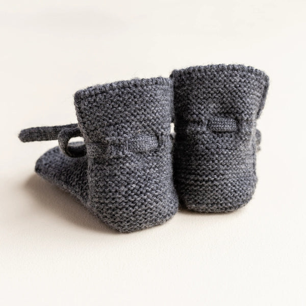 Merino Wool Baby Booties (Charcoal)