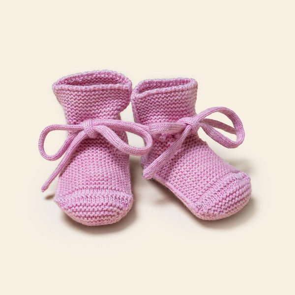 Merino Wool Baby Booties (Cotton Candy)