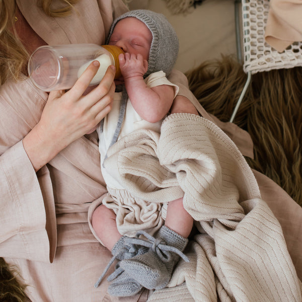 Merino Wool Baby Booties (Grey)