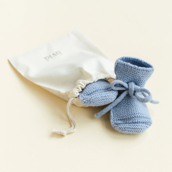 Merino Wool Baby Booties (Light Blue)