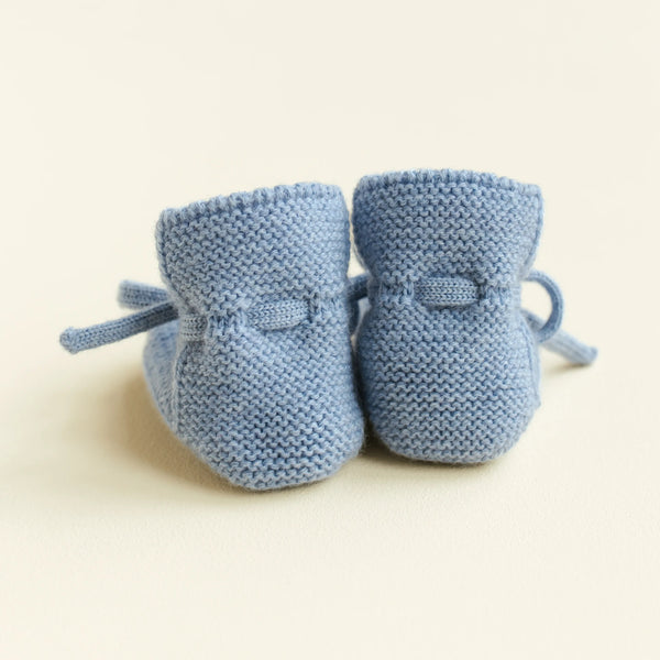 Merino Wool Baby Booties (Light Blue)