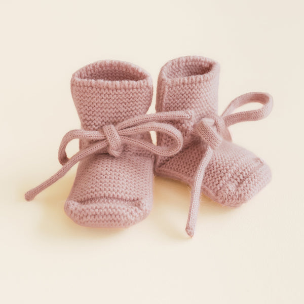 Merino Wool Baby Booties (Powder)