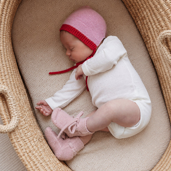 Merino Wool Baby Booties (Powder)