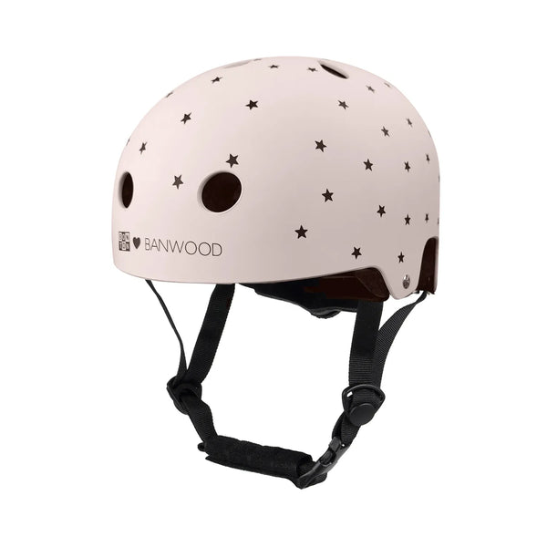 Banwood x Bonton Star Print Classic Bike Helmet (Matte Pink)