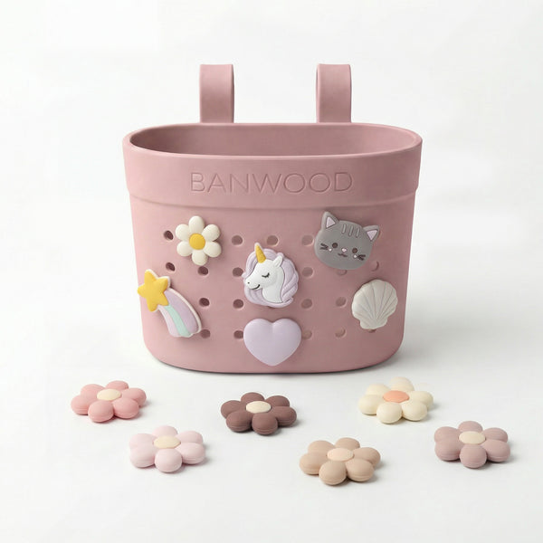 Banwood ECO Pin & Ride Scooter/Bike Basket (Dusty Rose)
